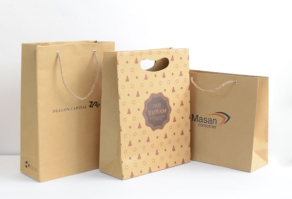 Chất liệu túi giấy Kraft, không cán màng PP nhằm bảo vệ môi trường